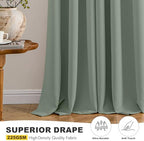 MIULEE Blackout Curtains for Bedroom 2 Panels 40 x 72 Inch Long Light Green - Image 5