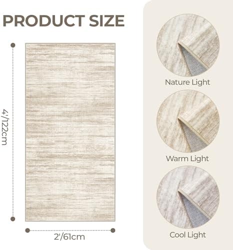 2x4 Rug Runners for Hallways Non Slip,Brown - Image 2