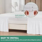 Wrap Around Bed Skirt Split Corners Twin & Twin XL-Dorm Elastic Dust Ruffle - Image 3