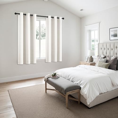 MIULEE Blackout Curtains for Bedroom 2 Panels 40 x 63 Inch Long Ivory - Image 6