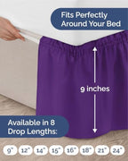 CGK Wrap Around Bed Skirt - College Dorm Room - 9" Inch, Twin/Twin XL - Image 4