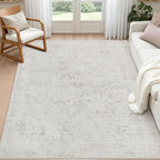 Washable Area Rugs 2x4: Living Room Bedroom Carpet Neutral Cream by Luxturiy