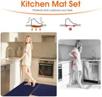TranquilRelax 2-Piece Kitchen Mats, Cushioned Non-Slip Floor Mats, Blue - Image 5