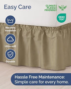 CGK Wrap Around Dust Ruffle Bed Skirt - Full Size, 16" Inch, Khaki - Image 6