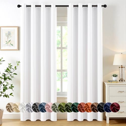 MIULEE Blackout Curtains for Bedroom 2 Panels 50 x 84 Inch Long Pure White by MIULEE