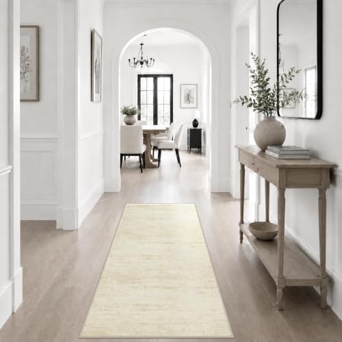 2x5 Washable Runner Rug：Modern Abstract Kitchen Soft Carpet Beige - Image 5
