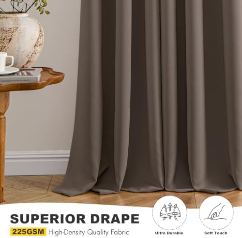 MIULEE Blackout Curtains for Bedroom 2 Panels 40 x 84 Inch Long Tan Brown - Image 5