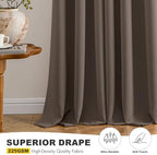 MIULEE Blackout Curtains for Bedroom 2 Panels 40 x 63 Inch Long Tan Brown - Image 5