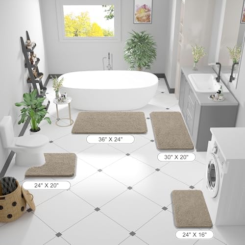 OLANLY Bathroom Rugs 36x24, Extra Soft Absorbent Chenille Bath Rugs - Image 2