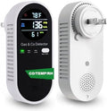 Combustible Gas & Carbon Monoxide Detector 4-in-1 Alarm with Temp/Humidity Sensor – Plug-in CO/Gas Leak Detector for Home, RV, Apartment Safety (Explosive Gas & CO Detection) 1-Pack