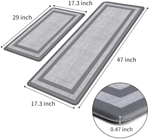 Mattitude Kitchen Mats Set of 2,Cushioned Anti-Fatigue Non-Skid Rug Sets - Image 2