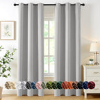 MIULEE Blackout Curtains for Bedroom 2 Panels 40 x 72 Inch Long Silver by MIULEE