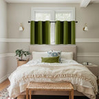 MIULEE Blackout Curtains for Bedroom 2 Panel 40"x36" Long Light Olive Green - Image 6