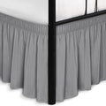 Wrap Around King Size Bed Skirt Split Corner 17" Drop-Elastic Dust Ruffle by Biscaynebay