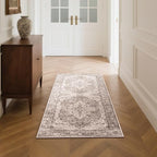 Lofus 2x5 Runner Rug for Hallways, Washable Kitchen Rugs, Non-Slip Rugs for Entryway and Bedroom, Vintage Boho Carpet, Soft Low Pile Long Runner Area Rug, Vintage Beige Brown - Image 3