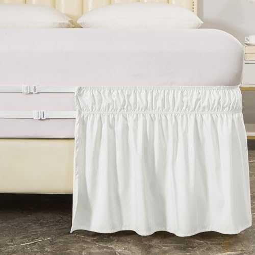 MEILA Wrap Around Bed Skirt for Queen & King Beds, 14" Drop,Natural White - Image 6