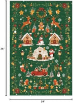 Christmas 2x3 Entryway Area Rug - Non Slip Washable Winter Green Doormat Indoor Soft Low Pile Decorative Floor Mat for Kitchen Bathroom Living Room Bedroom Holiday Home Decor Gift（2x3，Green ） - Image 2