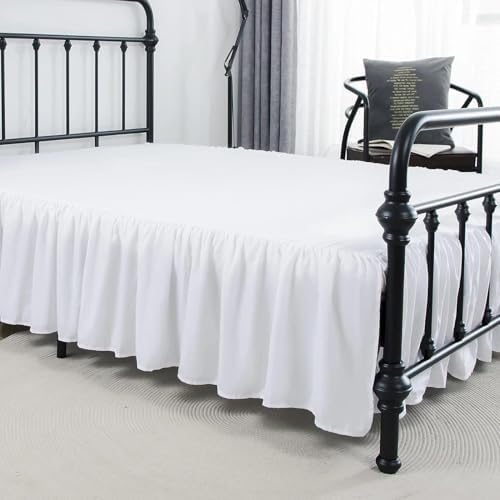 Bed Skirt Twin Size Ruffled Bed Skirt with Split Corners - Image 6