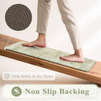 KIMODE Kitchen Mats for Floor, Light Green Aabstract Kitchen Rugs Sets of 2 - Image 4