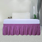 PureFit Wrap Around Ruffled Bed Skirt, Purple, Twin/Full - 18" Drop - Image 2