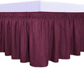 PureFit Wrap Around Ruffled Bed Skirt, Wine, Queen/King - 22" Drop by PureFit