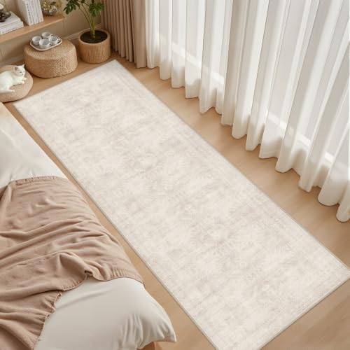 2'6''x10' Hallway Washable Runner Rug:Neutral Kitchen Carpet Beige - Image 3