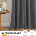 MIULEE Blackout Curtains for Bedroom 2 Panels 40 x 84 Inch Long Gray - Image 5