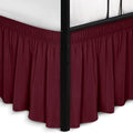 Wrap Around King Size Bed Skirt Split Corner 14" Drop-Elastic Dust Ruffle by Biscaynebay