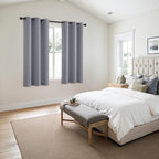 MIULEE Blackout Curtains for Bedroom 2 Panels 40 x 63 Inch Long Silver Grey - Image 6