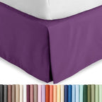 Bare Home Bed Skirt 15-Inch Drop 1800 Ultra-Soft (Queen, Plum) by BareHome