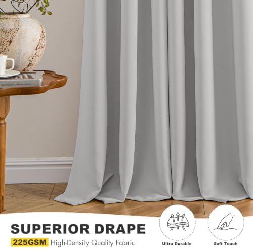 MIULEE Blackout Curtains for Bedroom 2 Panels 40 x 45 Inch Long Silver - Image 5