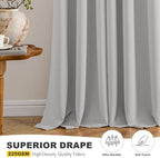 MIULEE Blackout Curtains for Bedroom 2 Panels 40 x 63 Inch Long Silver - Image 5