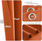 MIULEE Fall Blackout Curtains for Bedroom 2 Panels 40 x 96 Inch Long Orange - Image 4