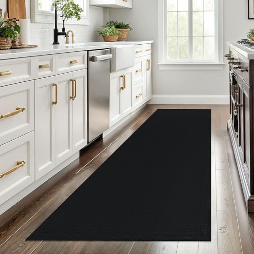 EARTHALL Washable Runner Rug, Non Slip Foyer Runner, 3x8 Ft, Black Heather - Image 5