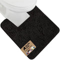 GORILLA GRIP Chenille Bath Rug Mat for Square Toilet Base, 24x19 Black by GorillaGrip