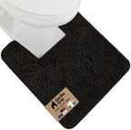 GORILLA GRIP Chenille Bath Rug Mat for Square Toilet Base, 24x19 Black by GorillaGrip