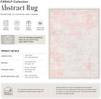 9x12 Area Rug Living Room: Modern Washable Soft Carpet Pink White - Image 2