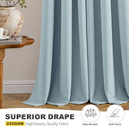 MIULEE Blackout Curtains for Bedroom 2 Panels 40 x 45 Inch Long Slate Blue - Image 5
