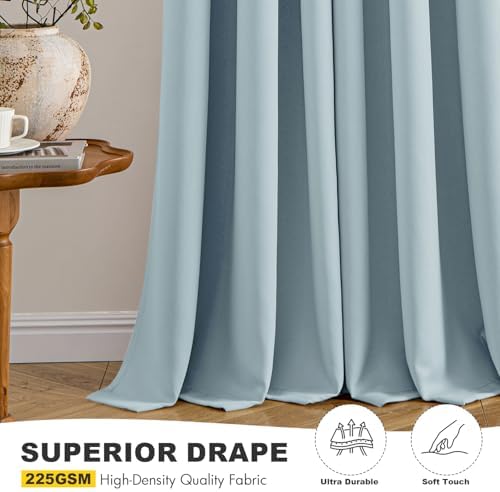 MIULEE Blackout Curtains for Bedroom 2 Panels 40 x 45 Inch Long Slate Blue - Image 5