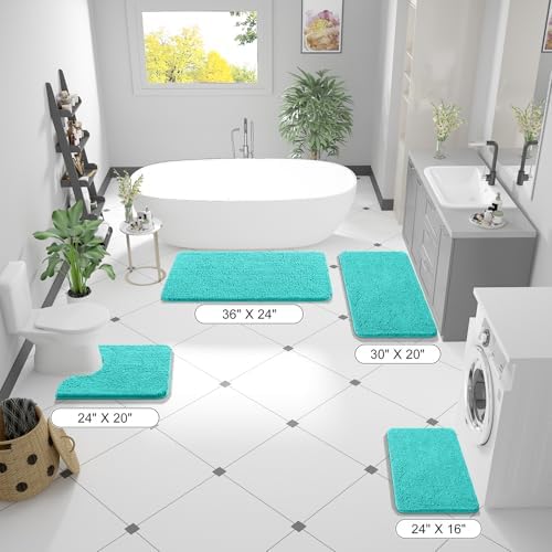 OLANLY Large Bathroom Rugs 40x32, Extra Soft Absorbent Chenille Bath Rugs - Image 2