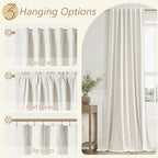 Guken 100% Blackout Linen Curtains 94 Inch Long for Bedroom 2 Panels Cream - Image 5