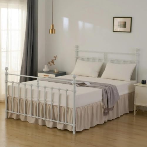 Bed Skirt Queen Size Ruffled Bed Skirts with Split Corners - Image 6