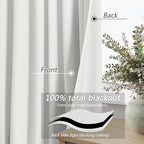 Guken Extra Long 100% Blackout Linen Curtains 120 Inches Off White - Image 4