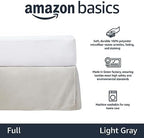 Amazon Basics Lightweight Pleated Bed Skirt, Machine Washable, Wrinkle and Fade Resistant, Full, Light Grey - Image 2