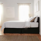 Amazon Basics Lightweight Pleated Bed Skirt, Machine Washable, Wrinkle and Fade Resistant, Queen, Black - Image 3