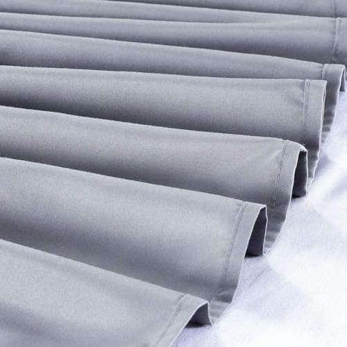 MEILA Wrap Around Bed Skirt Three Fabric Sides Elastic Dust Ruffled 12 Inch Tailored Drop,Easy to Install Fade Resistant-Grey, Queen/King - Image 6