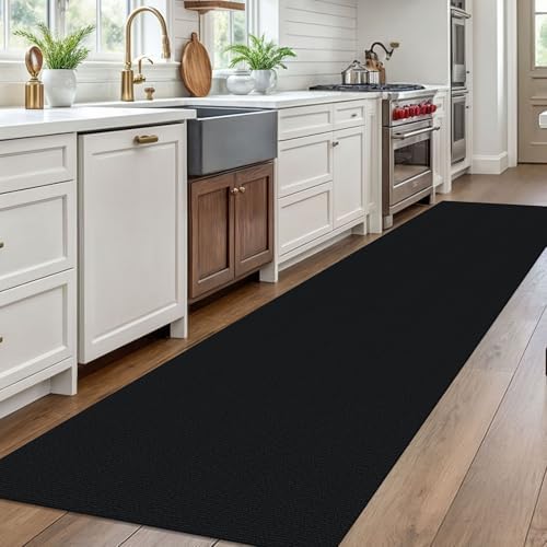 EARTHALL Washable Runner Rug, Non Slip Hall Runner, 3x10 Ft, Black Heather - Image 5