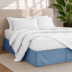 Bare Home Bed Skirt 15-Inch Drop 1800 Ultra-Soft (Twin, Coronet Blue) - Image 2