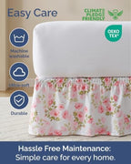 CGK Wrap Around Dust Ruffle Bed Skirt - Twin Size, 15" Inch, Bloom - Image 6