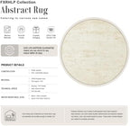 Round Area Rug Living Room: 6 ft Modern Washable Carpet Taupe - Image 2